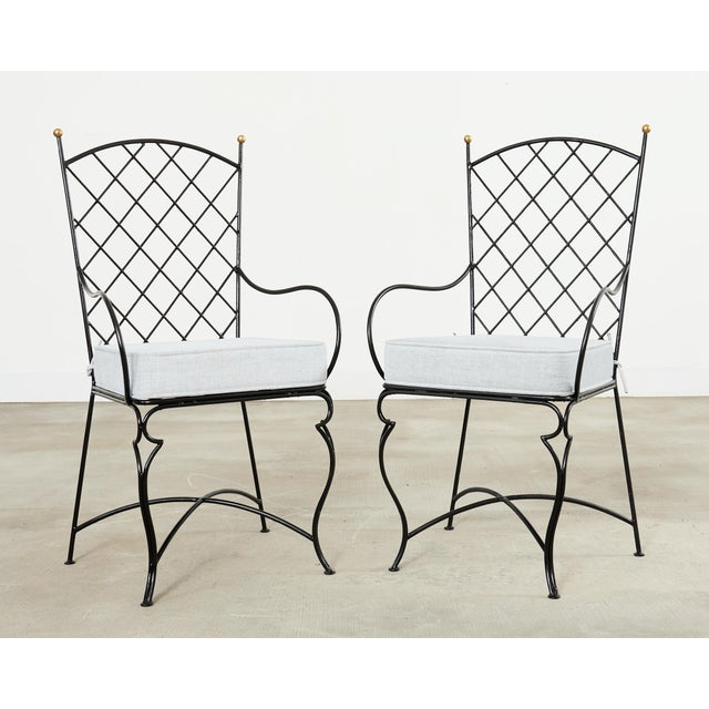 Set of Six Mario Papperzini Style Iron Garden Dining Chairs For Sale In Sacramento - Image 6 of 18