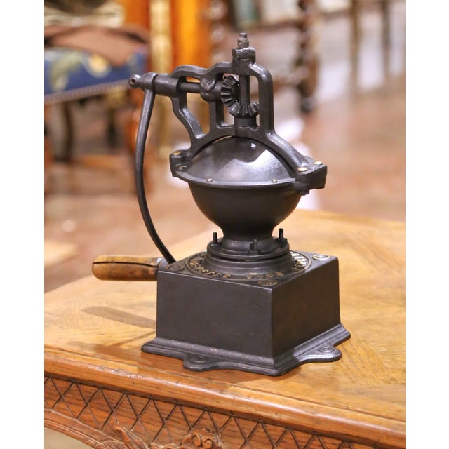 Early 20th Century French Peugeot Frères Cast Iron Coffee Grinder, Model A For Sale - Image 16 of 17
