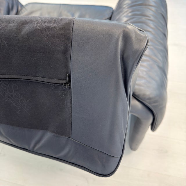 Dark Blue Black De Sede Ds 2011 Leather Armchair For Sale - Image 10 of 12