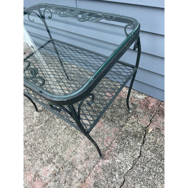Vintage Wrought Iron Outdoor Patio Table For Sale - Image 10 of 12