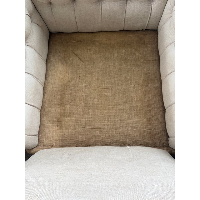 Restoration Hardware Set of 2 Restoration Hardware Deconstructed Chesterfield Chairs For Sale - Image 4 of 12