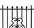 Antique cast and wrought iron window grille. The grille features vertical bars capped with spherical finials and a central...