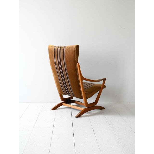 Scandinavian High Back Armchair in Oak, 1960s For Sale - Image 3 of 10