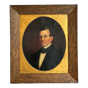 Vintage Boho Oil Painting of Man in Grand Frame
