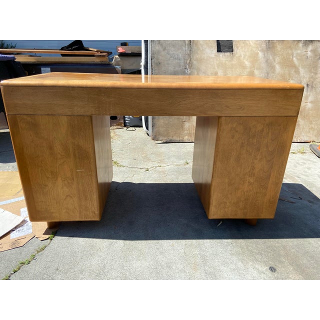 1960s Heywood Wakefield Vintage Mid Century Modern Partner Desk - Needs Restoration For Sale - Image 9 of 12
