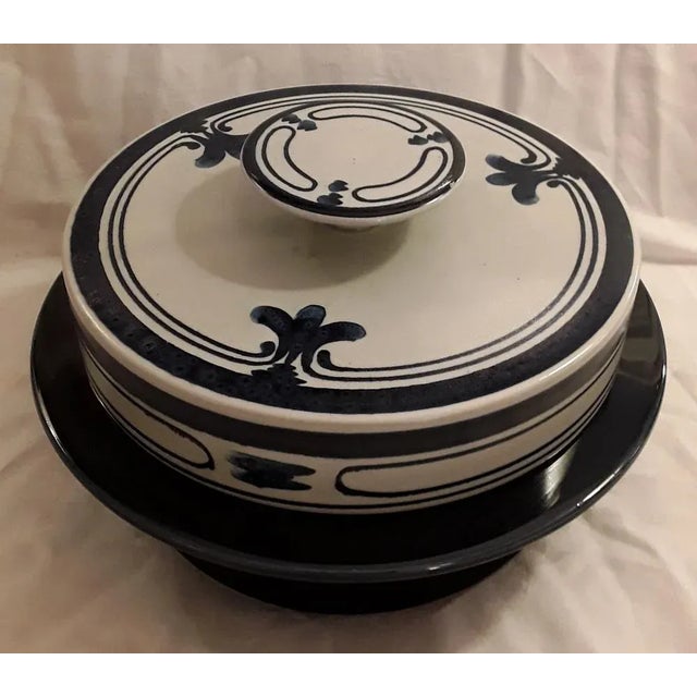 Siena Lidded Terrine in Blue and Gray Ceramics by Björn Wiinblad for Rosenthal, Germany, 1970s, in Very Good conditions....