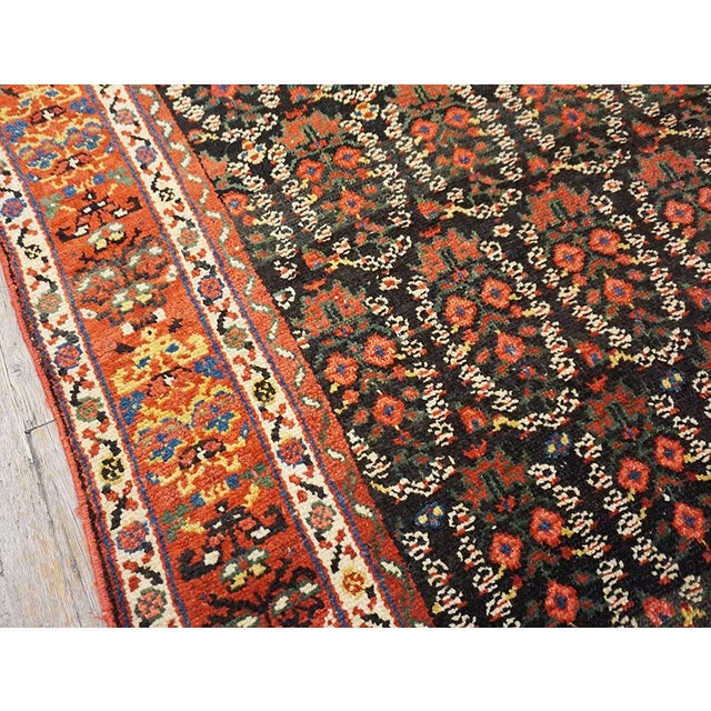 Mid 19th Century 1860s Navy Paisley Antique Antique n.w. Persian Carpet 6' X 13' Knotted Wool Rug For Sale - Image 5 of 11