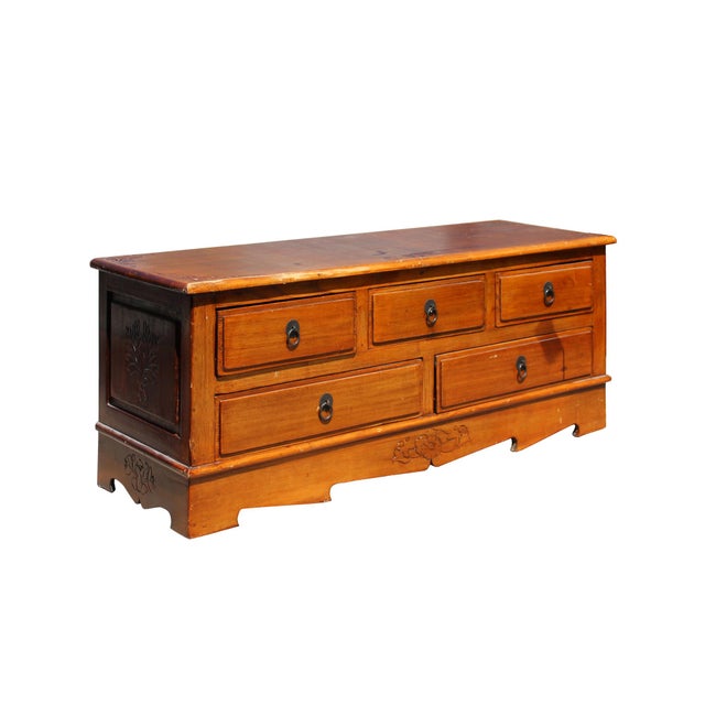 Chinese Vintage Low Altar Drawers Tv Stand Cabinet Chairish