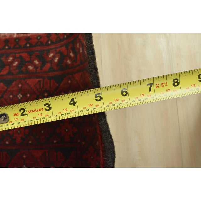 Turkmen Rug 9’9” X 12’7” Red Wool Vintage Tribal Hand-Knotted Oriental Carpet For Sale - Image 12 of 14