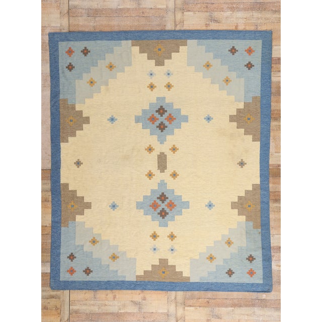 Vintage Scandinavian Style Indian Kilim Rug, 08'03 X 09'10 For Sale - Image 10 of 10