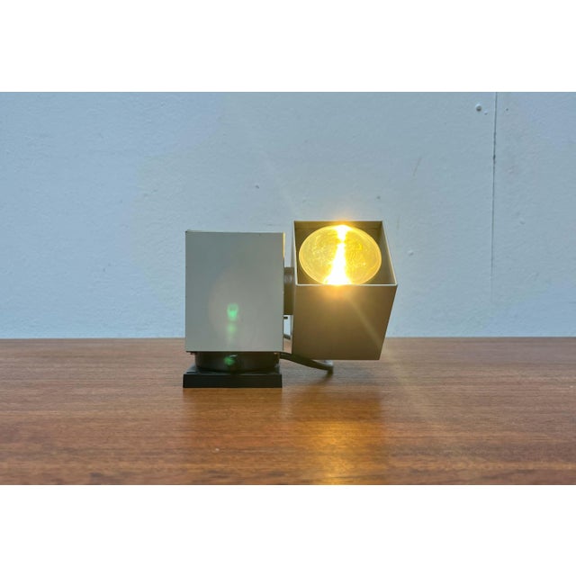 Mid-Century Modern German Space Age Minimalist 6015 Cube Wall Table Lamp from Kaiser, 1960s For Sale - Image 13 of 18