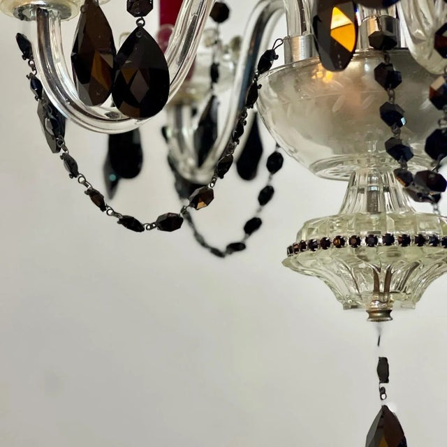 Karen Curtis’ Red & Black Strass Swarovski Crystal Chandelier, Antique Frame For Sale - Image 11 of 12