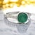 Traditional Natural Emerald Diamond Ring Size 6.5 14k W Gold 1.93 TCW Certified For Sale - Image 3 of 11