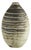 Large Artisan Ceramic Vase with Cream and Brown Striped Glaze For Sale