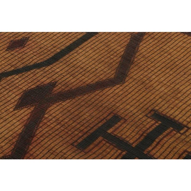 Rug & Kilim Vintage Tuareg Mat, Golden Brown With Bold Tribal Geometric Motifs - Rug & Kilim For Sale - Image 4 of 6