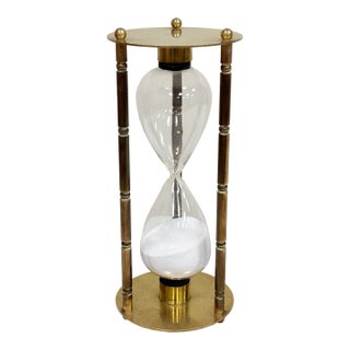 Vintage Brass Hourglass Sand Timer For Sale