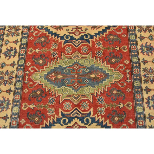 2020s Kazak Runner 5’1” X 16’1” Red Wool Tribal Hand-Knotted Oriental Rug For Sale - Image 5 of 14