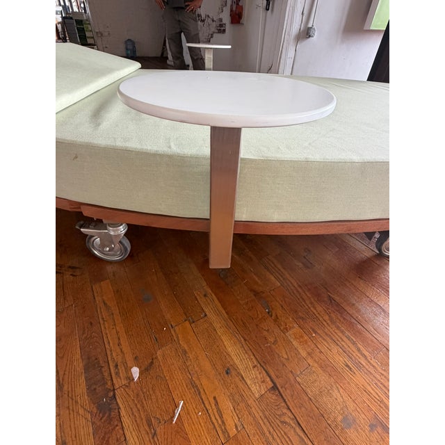 Custom Palms Hotel Las Vegas Daybed – Sculptural Oval Form With Integrated Side Tables & Caster Base For Sale - Image 13 of 16