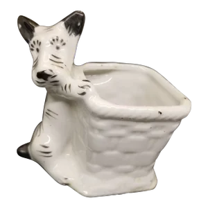 Vintage Ceramic Cute Dog Japan Mini Planter,Toothpick Holder