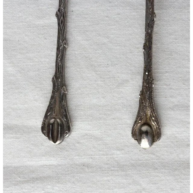 Mid-Century Silver Metal Coffee Spoons Tree-Leaf-Shaped, France, 1960s For Sale - Image 4 of 8