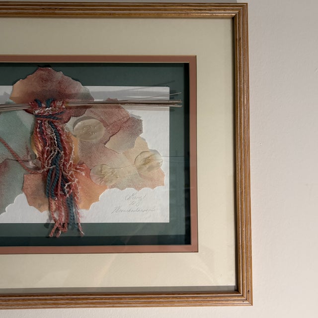 1980s Nancy Gomez “Moonshadows” 1988 Signed Original Mixed Media Fiber Art Collage For Sale - Image 5 of 5