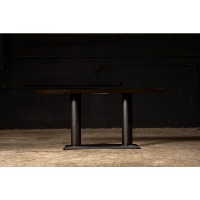 1970s Oscar Dell’Arredamento for Miniforms Burl Wood Console Table For Sale - Image 4 of 7