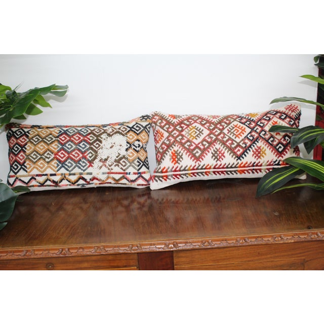 This Turkish pillow cover measures is made from the highest quality Vintage Kilim in 100% wool on the front. The back is...