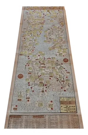 Antique Woodblock Print Map of Japan, 1860