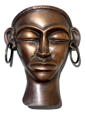 Mid-Century African Metal Mask, 1950s