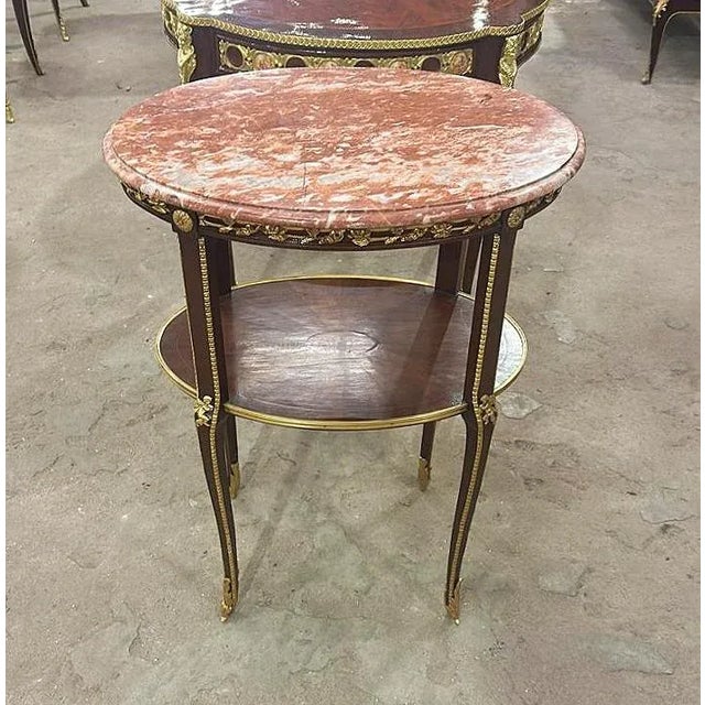Rococo French Rococo Style Side Table Marble Top Gold Details For Sale - Image 3 of 3