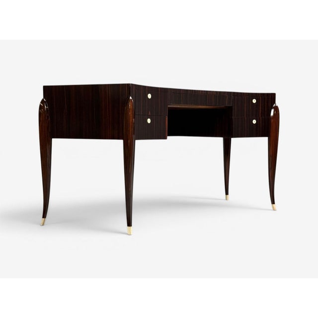Émile-Jacques Ruhlmann Attr., Desk, Macassar Mahogany, Shagreen, France, 1900s For Sale - Image 14 of 17