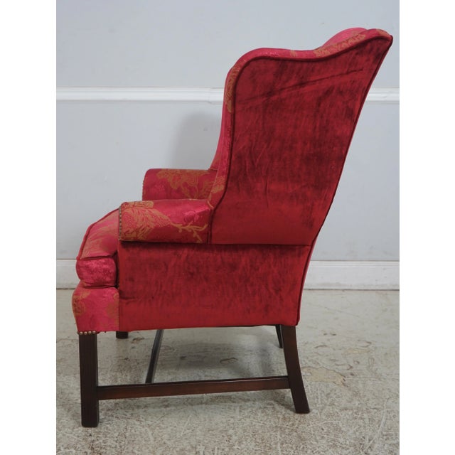Chippendale 1990s Stickley Colonial Williamsburg Chippendale Style Wing Back Easy Chair For Sale - Image 3 of 18