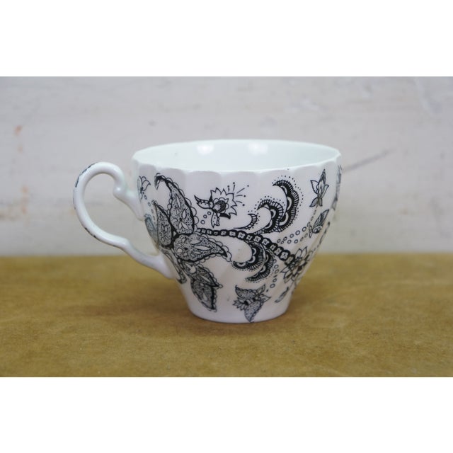 Late 20th Century Johnson Bros Paisley Dinnerware Set Service for 12 Black Transferware Iron - 95 pcs For Sale - Image 14 of 15