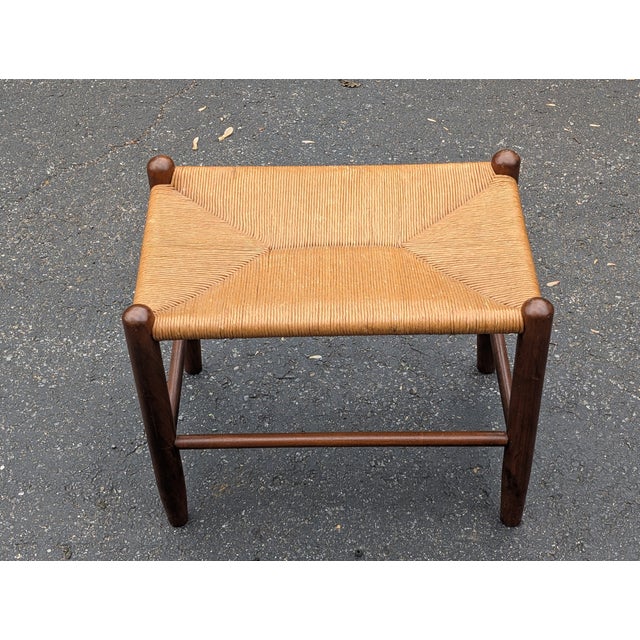 Mid 20th Century Vintage French Country Rush Footstool Stool For Sale - Image 5 of 5