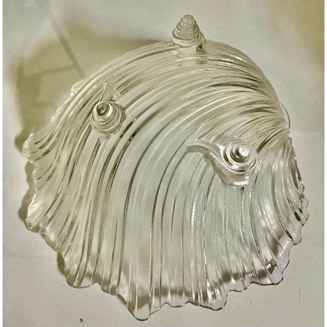 Larry Laslo Vintage Mikasa Crystal Seascape Swirl Footed Hostess Salad Bowl by Larry Laslo For Sale - Image 4 of 4