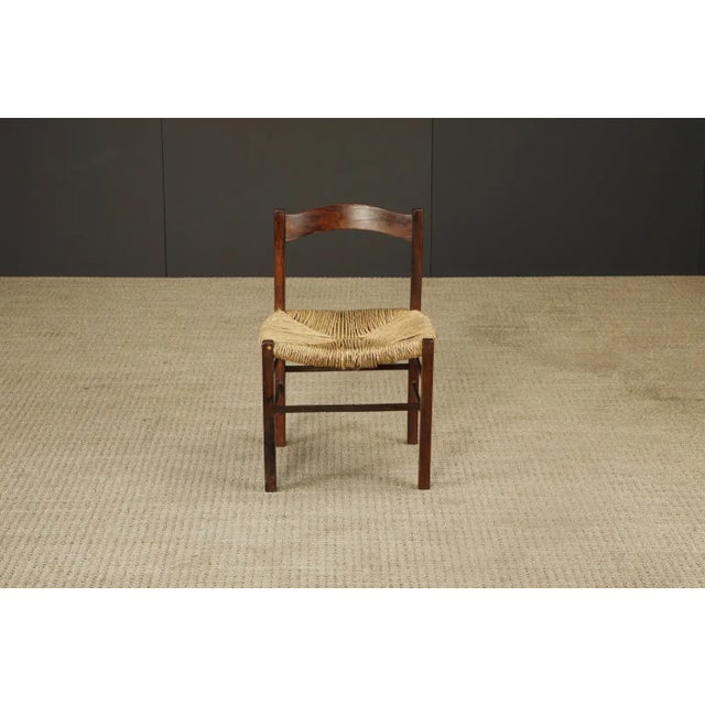 Brown Rustic French Mid-Century Modern Dining Chairs, Style of Charlotte Perriand For Sale - Image 8 of 18