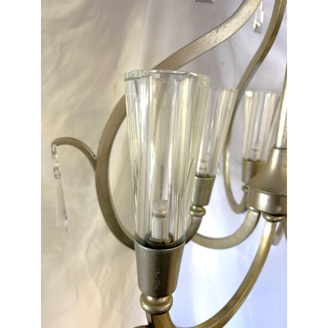 Metal Artcraft 'Madison' 8-Light Chandelier With Silver Leaf Finish and Lucite Shades For Sale - Image 7 of 17