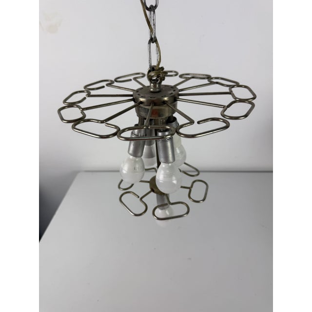 Five-Light Murano Glass Pendant Light by Angelo Mangiarotti for Vistosi, 1967 For Sale - Image 9 of 11