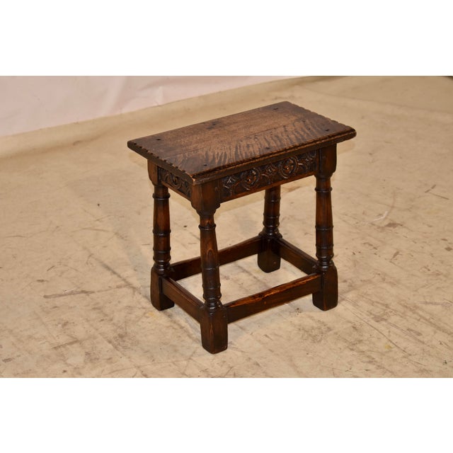 English Early 19th Century English Oak Joint Stool For Sale - Image 3 of 8