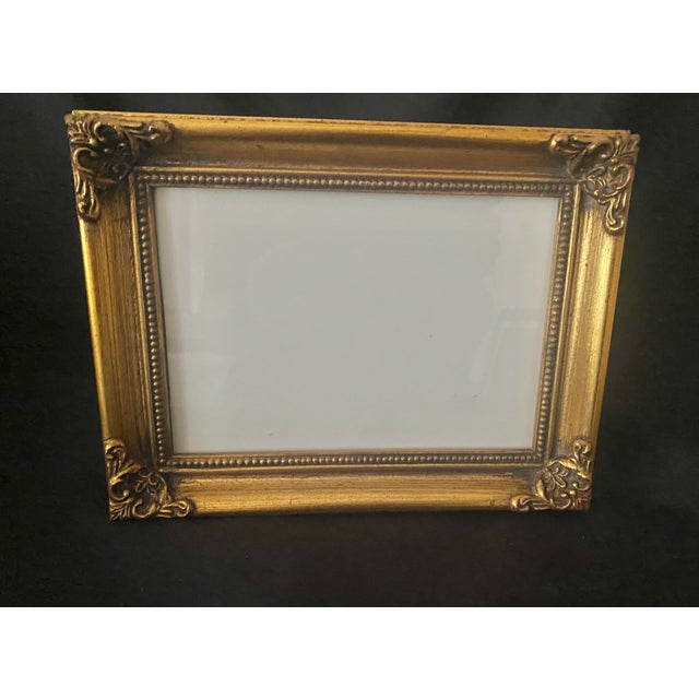Vintage Carr Gold Gilt Style Baroque-Style Wood Picture Frame 5 X 7” With Velvet Easel Back. For Sale - Image 9 of 13