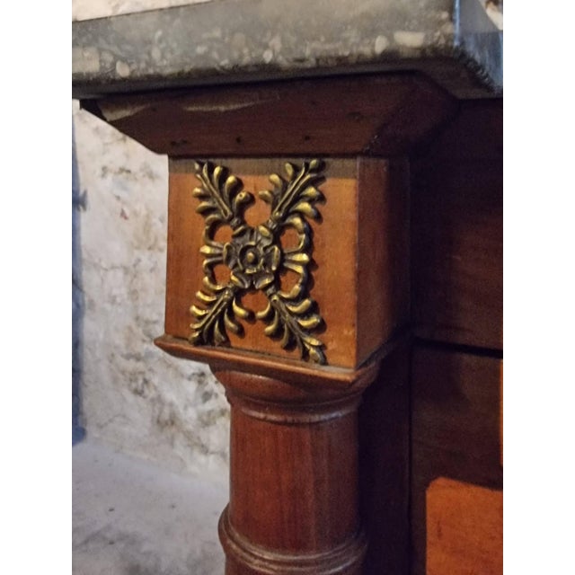 Antique Chest of Drawers in Walnut and Oak with Marble Top, France, 1820-1850 For Sale - Image 10 of 18
