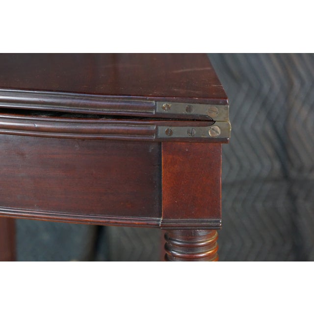 Antique Early 19th C. American Federal Serpentine Mahogany Console Game Table For Sale - Image 18 of 18