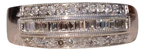 The Kaleigh Road: Three Row Diamond Band with Baguettes and Rounds