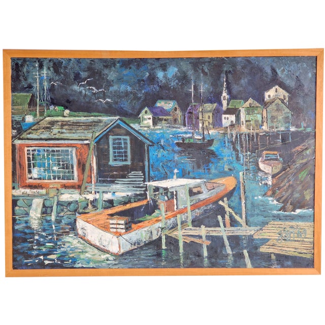 Harbor View, Acrylic on Canvas, 1969 For Sale