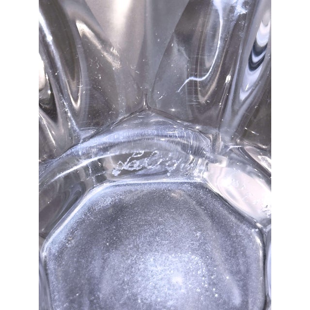 Vintage French Frosted Crystal Soliflore Vase by Marie-Claude Lalique For Sale - Image 10 of 10