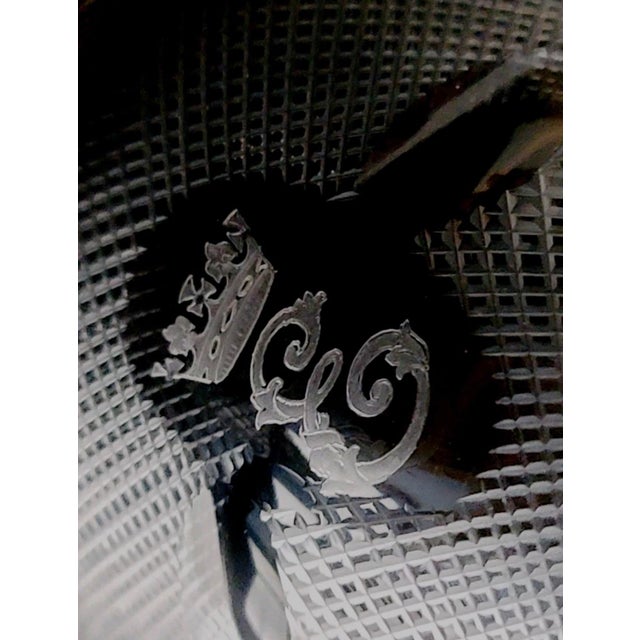 Moser Glassworks Queen Elizabeth II Rare Monogrammed Moser Splendid Goblet a Gift From the Czech Republic on the Occasion of Her Wedding in 1947. 8-3/4” Tall. Signed. For Sale - Image 4 of 8