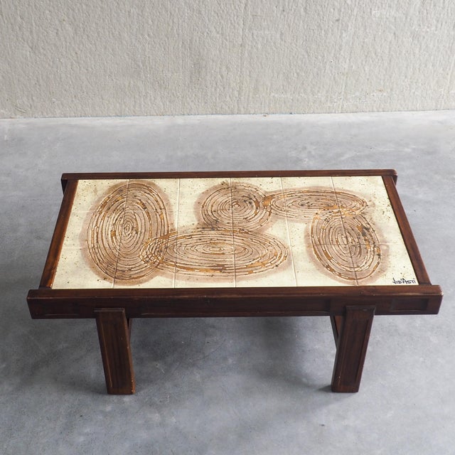 Mid-Century Modern Mid-Century Tiled Coffee Table by Jean Dasti, 1960s For Sale - Image 3 of 13