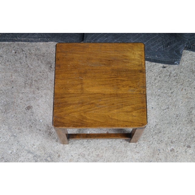 Antique 1920s Mission Arts & Crafts Oak Stool Side Table Plant Sculpture Stand For Sale - Image 6 of 8