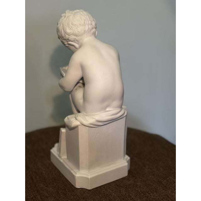 1920s Child Writing Sculpture from Sèvres, 1920s-1940s For Sale - Image 5 of 6