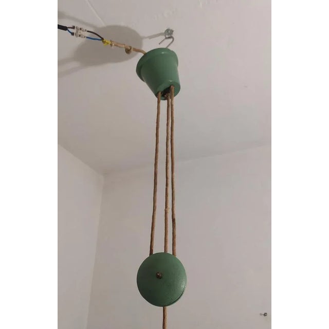 Lime Vintage Pendant Lamp by Angelo Lelli for Arredoluce, 1950 For Sale - Image 8 of 10